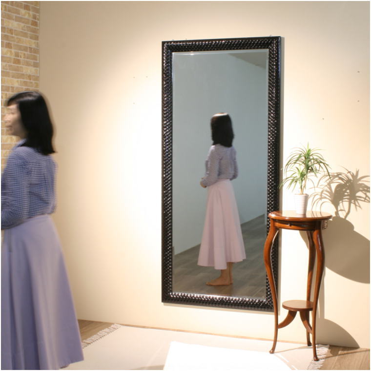イタリア直輸入 ラスターブラック仕上げ 姿見サイズ超大型ウォール