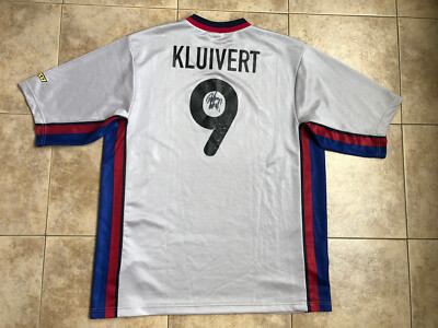 Barcelona Away football shirt 1998-2001 #9 Kluivert Size XL | eBay UK